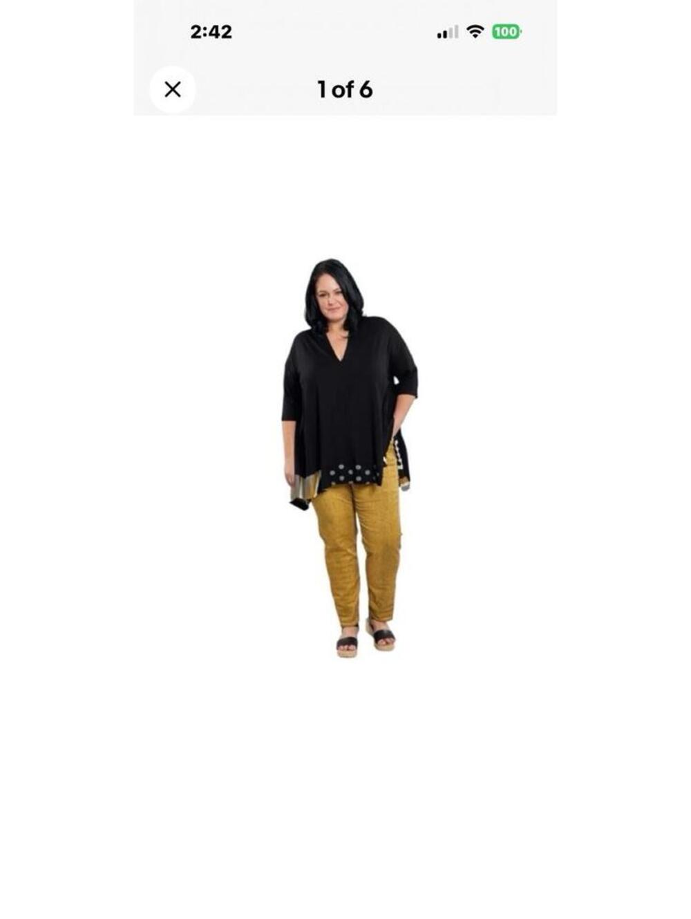 Alembika Leo Iconic Stretch Pull-On Pant Womens Plus 2X Honey Marigold Animal